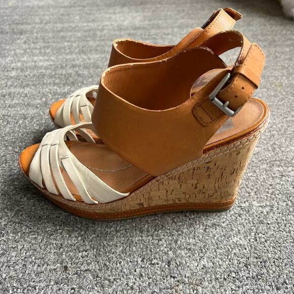 Dolce Vita Cork Wedges Camel & White - Size 10 - Picture 5 of 11